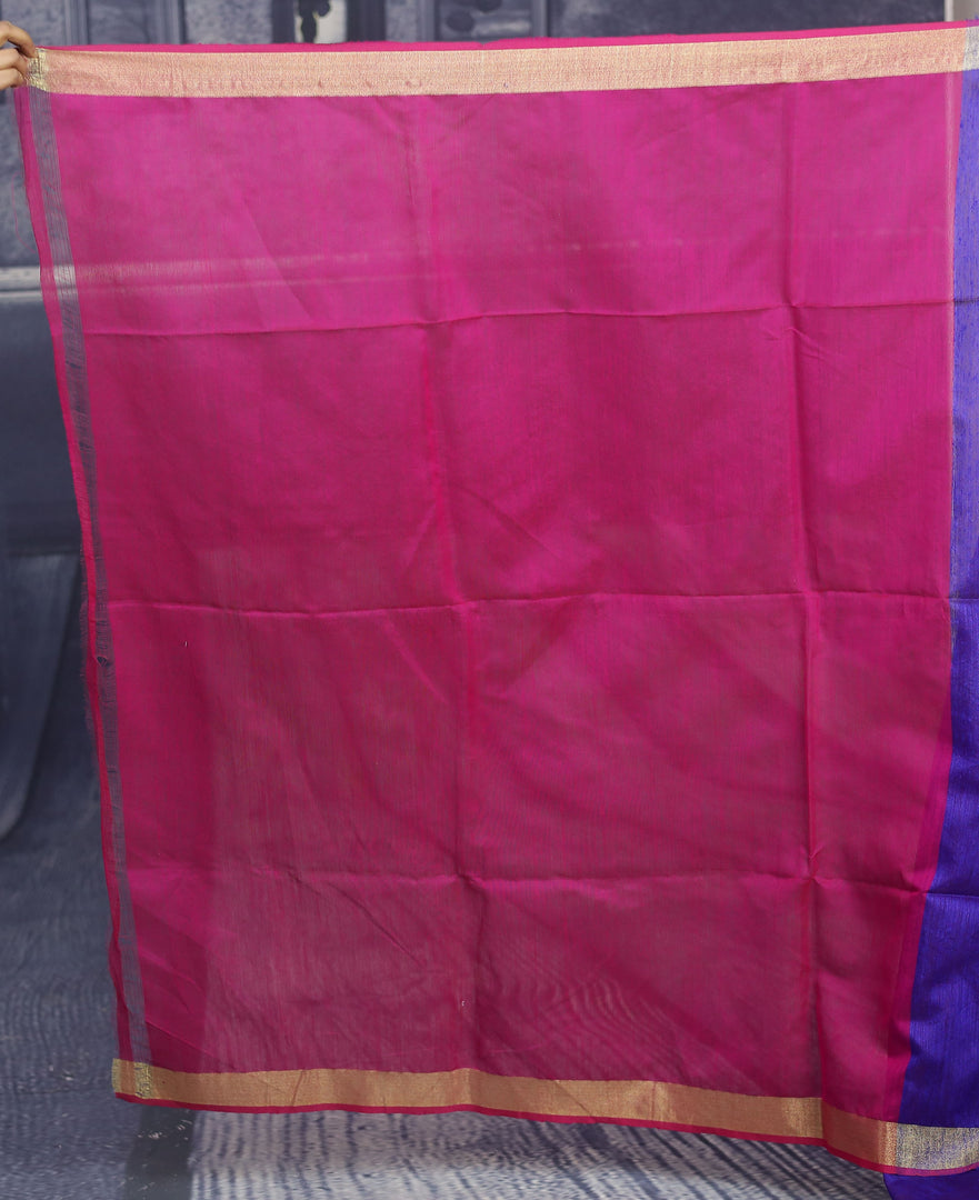 Pink and Purple Half and Half Handloom Saree - Keya Seth Exclusive