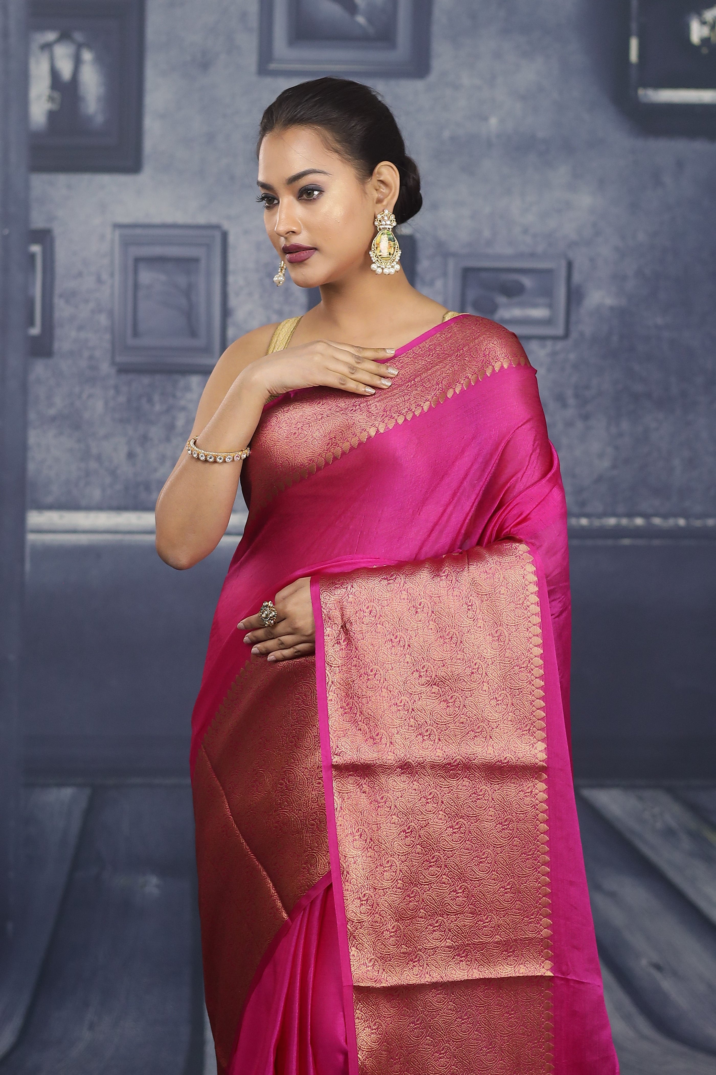 Pink Mahapar Chanderi Saree - Keya Seth Exclusive