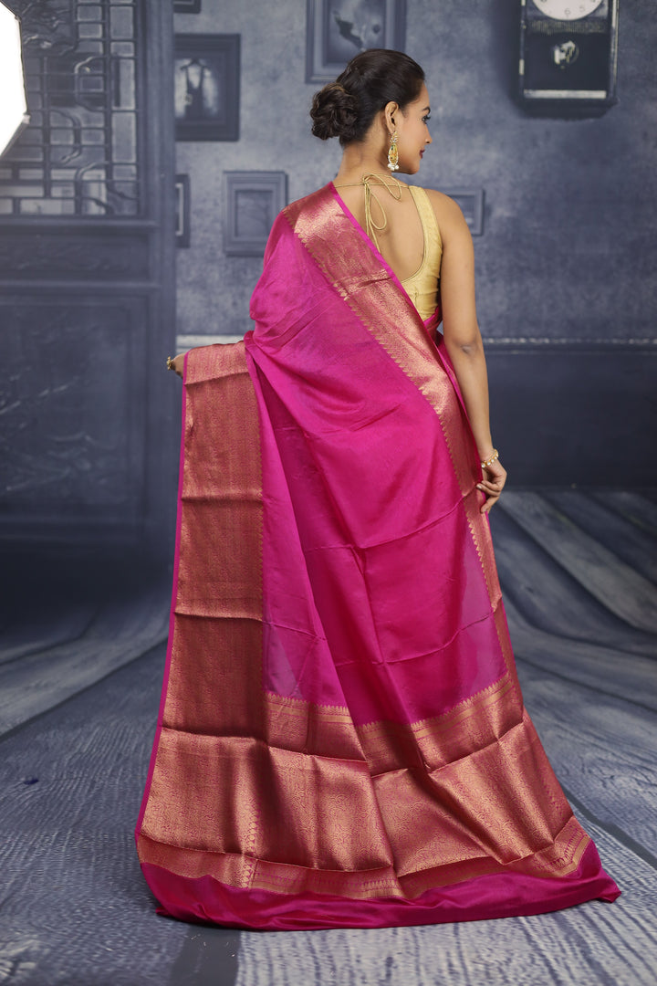 Light Pink Chanderi Saree Set Of 2 – Kamakhyaa