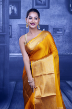 Load image into Gallery viewer, Yellow Mahapar Chanderi Saree - Keya Seth Exclusive