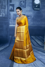 Load image into Gallery viewer, Yellow Mahapar Chanderi Saree - Keya Seth Exclusive