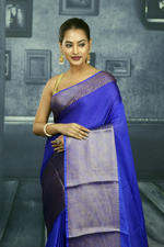 Load image into Gallery viewer, Royal Blue Mahapar Chanderi Saree - Keya Seth Exclusive