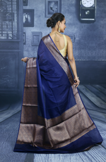Load image into Gallery viewer, Navy Blue Mahapar Chanderi Saree - Keya Seth Exclusive