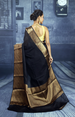 Load image into Gallery viewer, Black Mahapar Chanderi Saree - Keya Seth Exclusive
