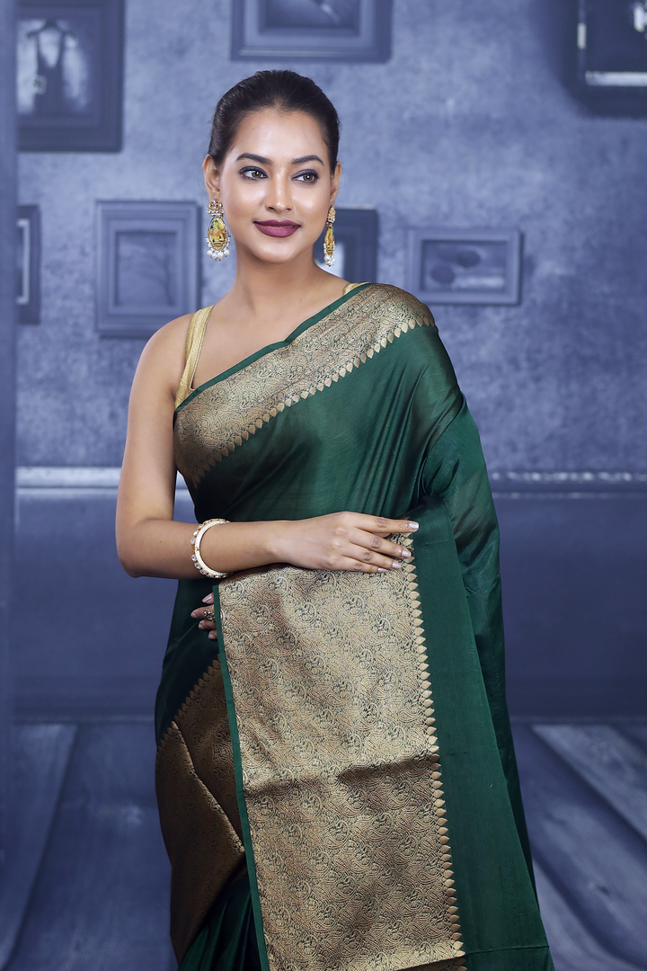 Green Mahapar Chanderi Saree - Keya Seth Exclusive