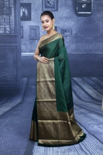 Load image into Gallery viewer, Green Mahapar Chanderi Saree - Keya Seth Exclusive