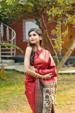 Load image into Gallery viewer, Red Pure Tussar Silk Saree - Keya Seth Exclusive