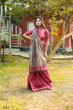 Load image into Gallery viewer, Matte Red Pure Tussar Silk Saree - Keya Seth Exclusive