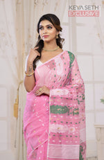 Load image into Gallery viewer, Pink Jamdani Saree - Keya Seth Exclusive
