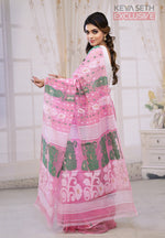 Load image into Gallery viewer, Pink Jamdani Saree - Keya Seth Exclusive
