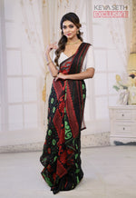 Load image into Gallery viewer, Black Jamdani Saree - Keya Seth Exclusive