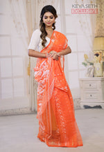 Load image into Gallery viewer, Orange Jamdani Saree - Keya Seth Exclusive