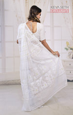 Load image into Gallery viewer, White Jamdani Saree - Keya Seth Exclusive