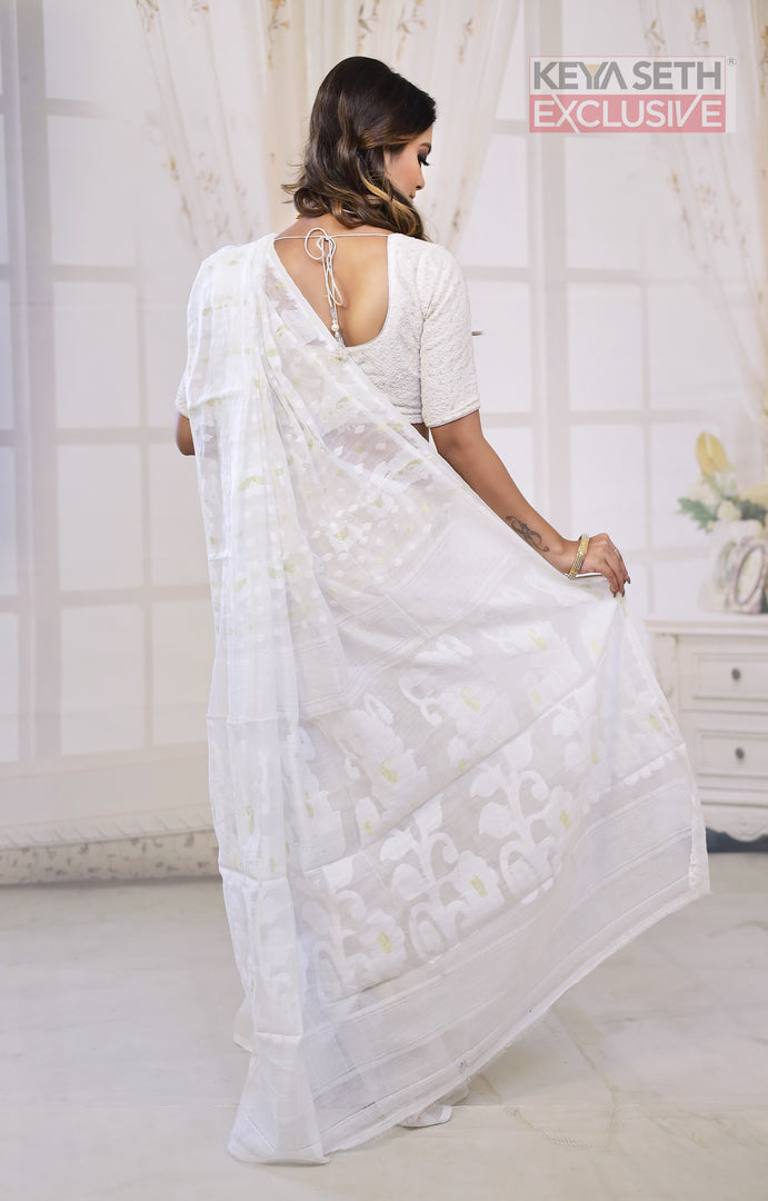 White Jamdani Saree - Keya Seth Exclusive