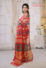Load image into Gallery viewer, Red Jamdani Saree - Keya Seth Exclusive