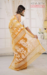 Load image into Gallery viewer, Mustard Yellow Jamdani Saree - Keya Seth Exclusive
