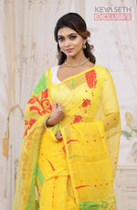 Load image into Gallery viewer, Yellow Jamdani Saree - Keya Seth Exclusive