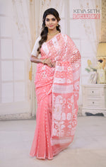 Load image into Gallery viewer, Peach Jamdani Saree - Keya Seth Exclusive