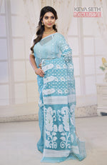 Load image into Gallery viewer, Blue Jamdani Saree - Keya Seth Exclusive