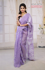 Load image into Gallery viewer, Purple Jamdani Saree - Keya Seth Exclusive
