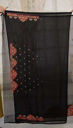 Load image into Gallery viewer, Black Georgette Saree with Resham Threadwork - Keya Seth Exclusive