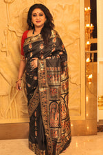 Load image into Gallery viewer, Black Pure Baluchari Saree - Keya Seth Exclusive