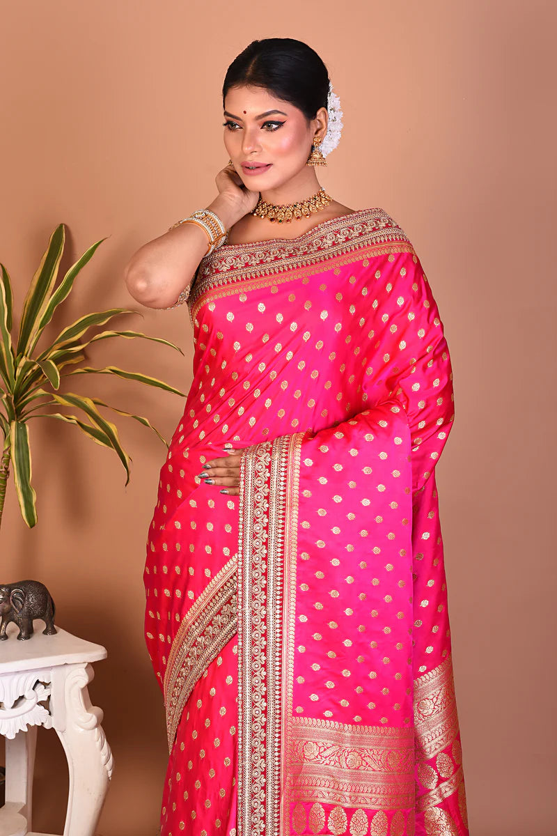 Deep Pink Banarasi Saree - Keya Seth Exclusive