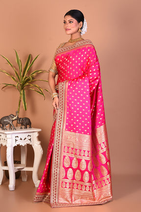 Deep Pink Banarasi Saree - Keya Seth Exclusive