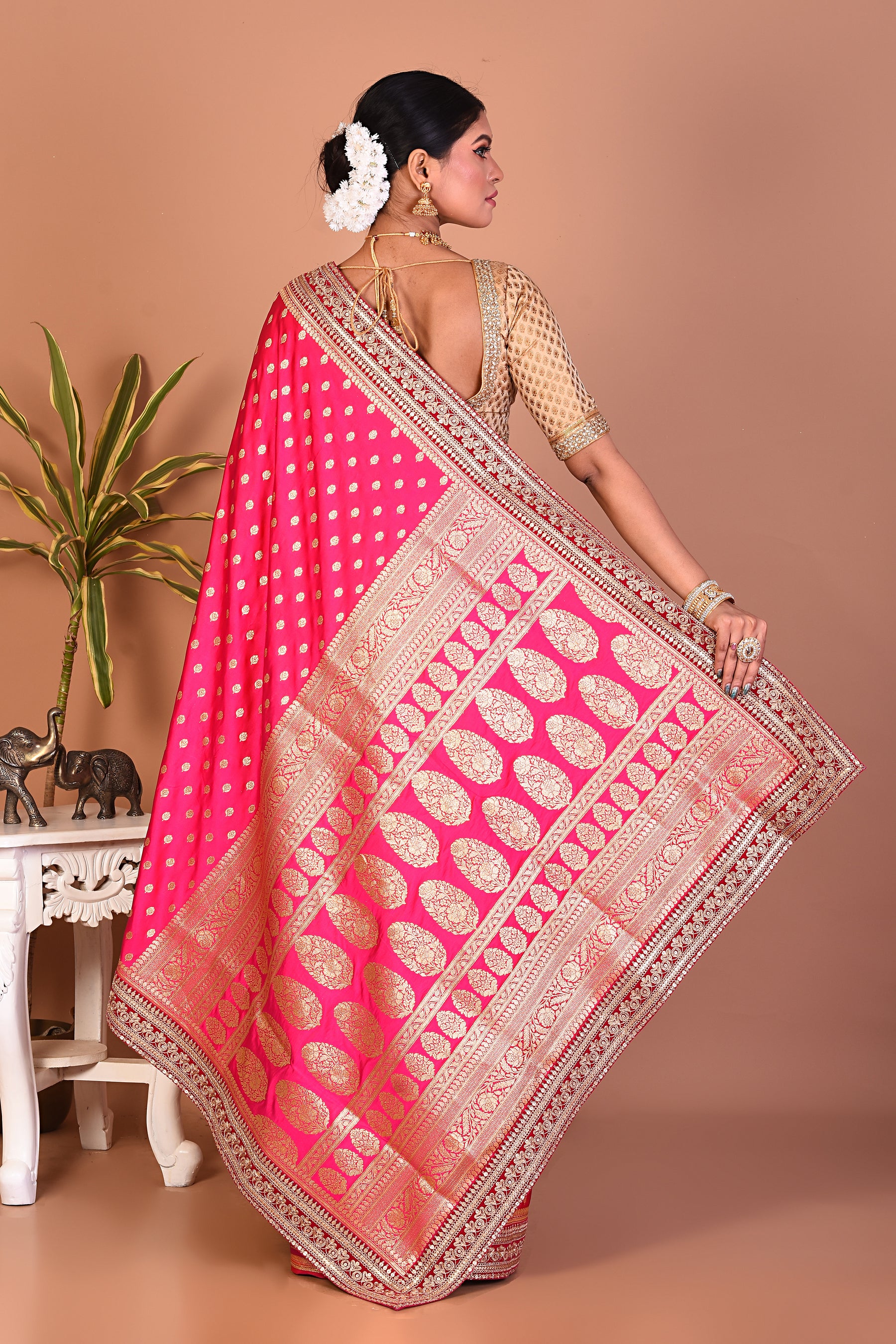 Deep Pink Banarasi Saree - Keya Seth Exclusive