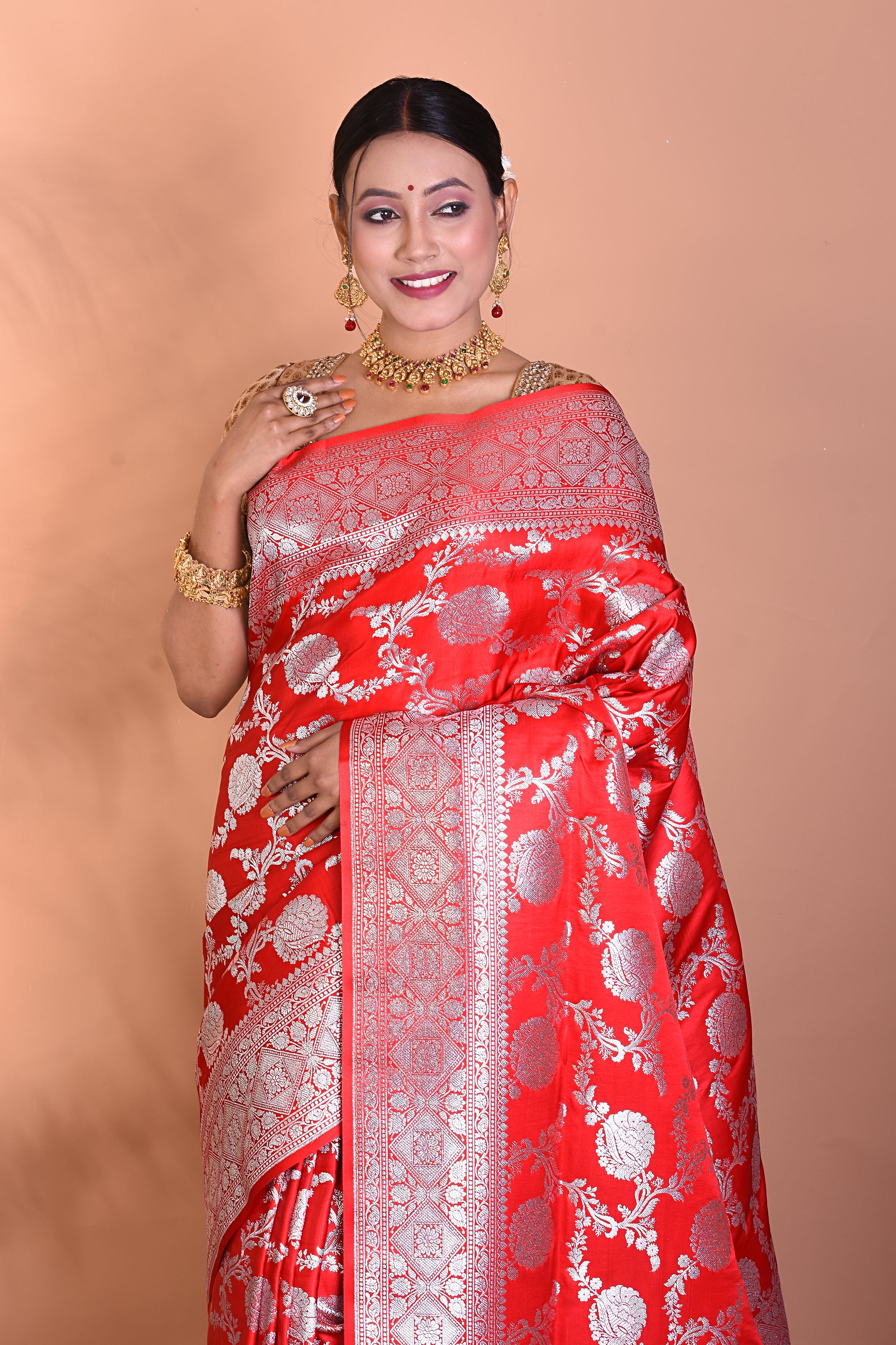 Stunning Red Banarasi Saree - Keya Seth Exclusive