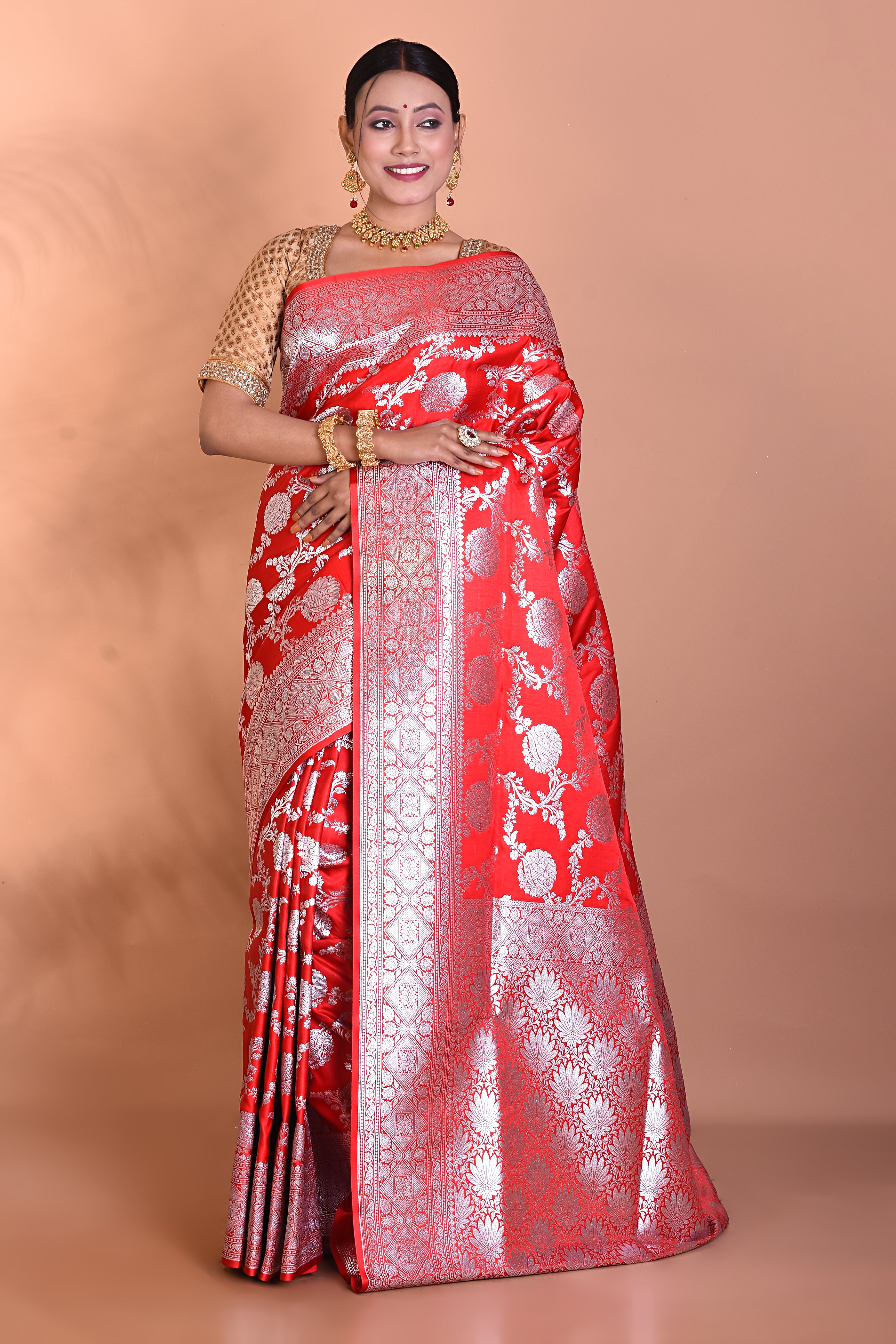 Stunning Red Banarasi Saree - Keya Seth Exclusive