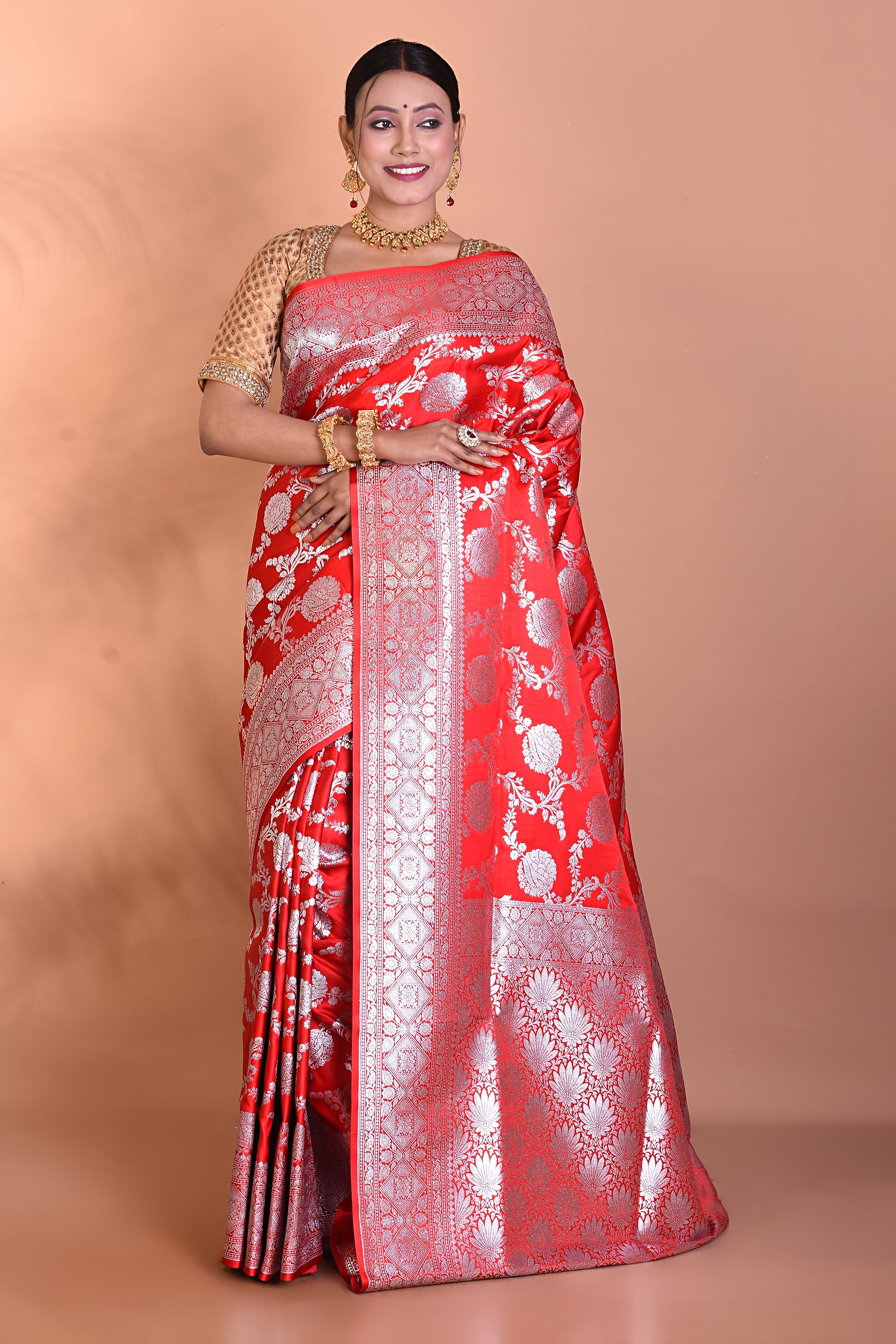 Stunning Red Banarasi Saree - Keya Seth Exclusive