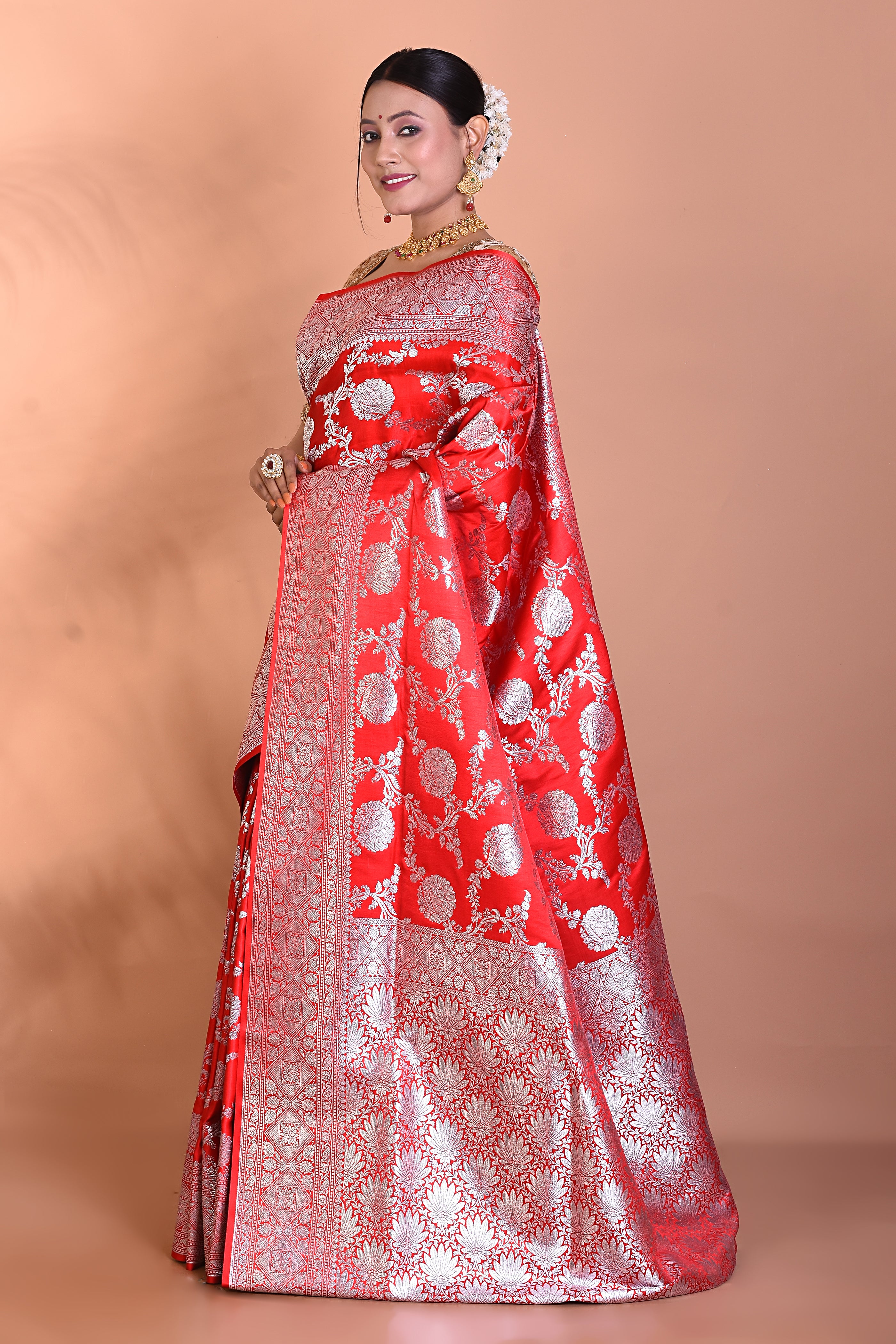 Stunning Red Banarasi Saree - Keya Seth Exclusive