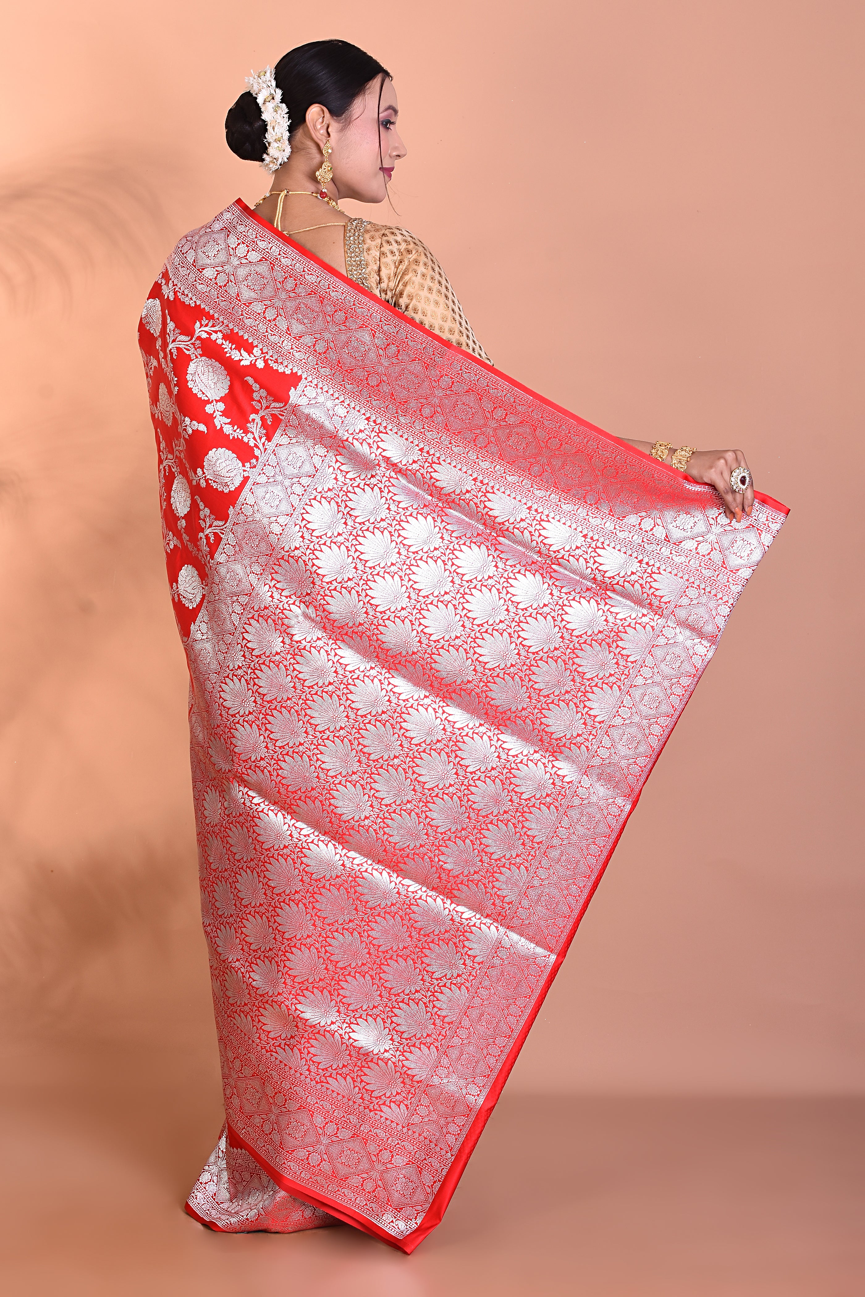 Stunning Red Banarasi Saree - Keya Seth Exclusive