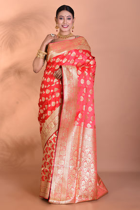 Designer Peach Banarasi Saree - Keya Seth Exclusive