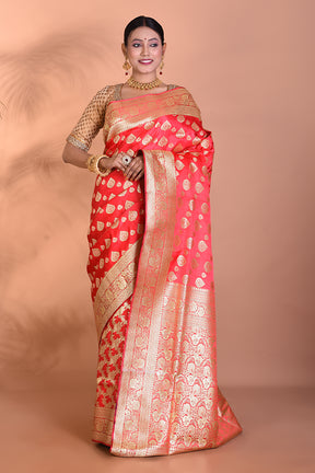 Designer Peach Banarasi Saree - Keya Seth Exclusive