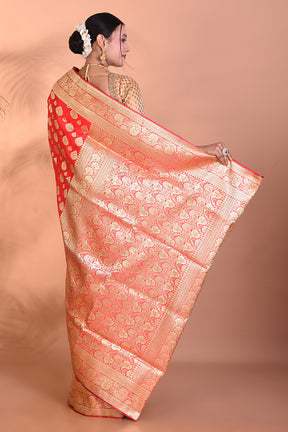 Designer Peach Banarasi Saree - Keya Seth Exclusive