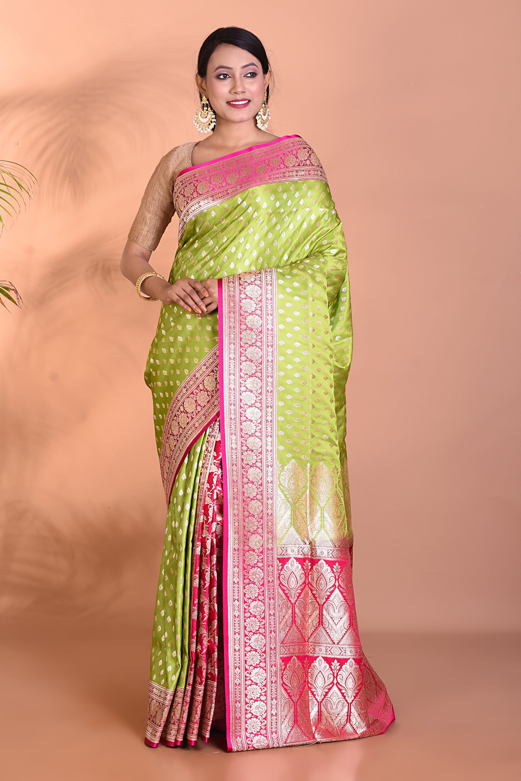 Light Green Banarasi Saree - Keya Seth Exclusive