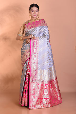 Designer Grey Banarasi Saree - Keya Seth Exclusive