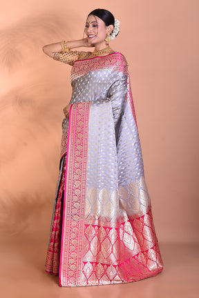 Designer Grey Banarasi Saree - Keya Seth Exclusive