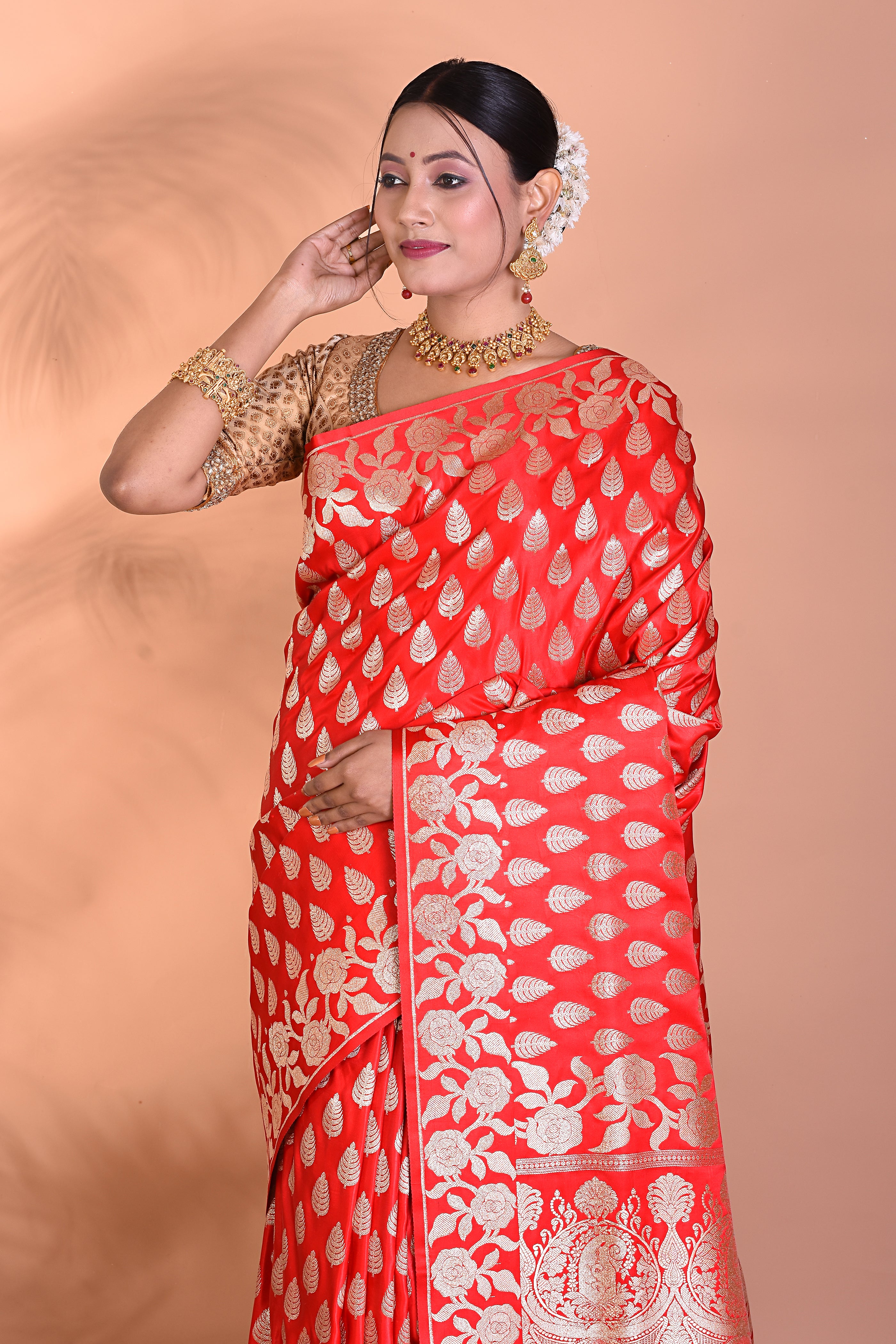 Gorgeous Red Banarasi Saree - Keya Seth Exclusive