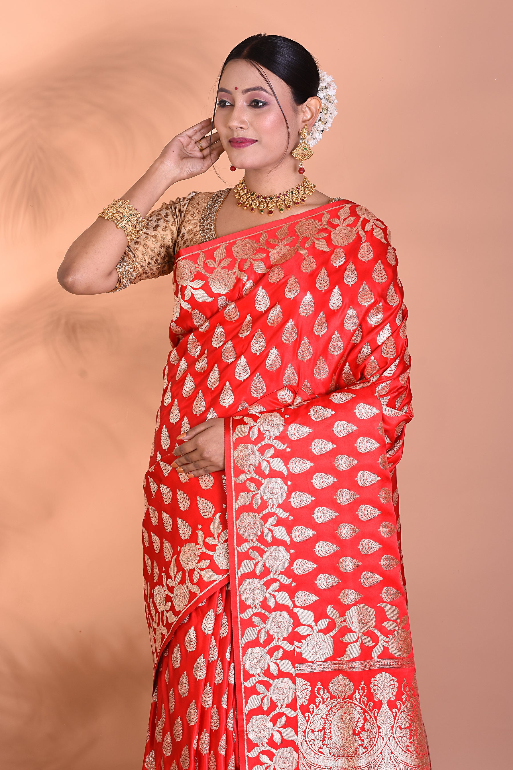 Gorgeous Red Banarasi Saree - Keya Seth Exclusive