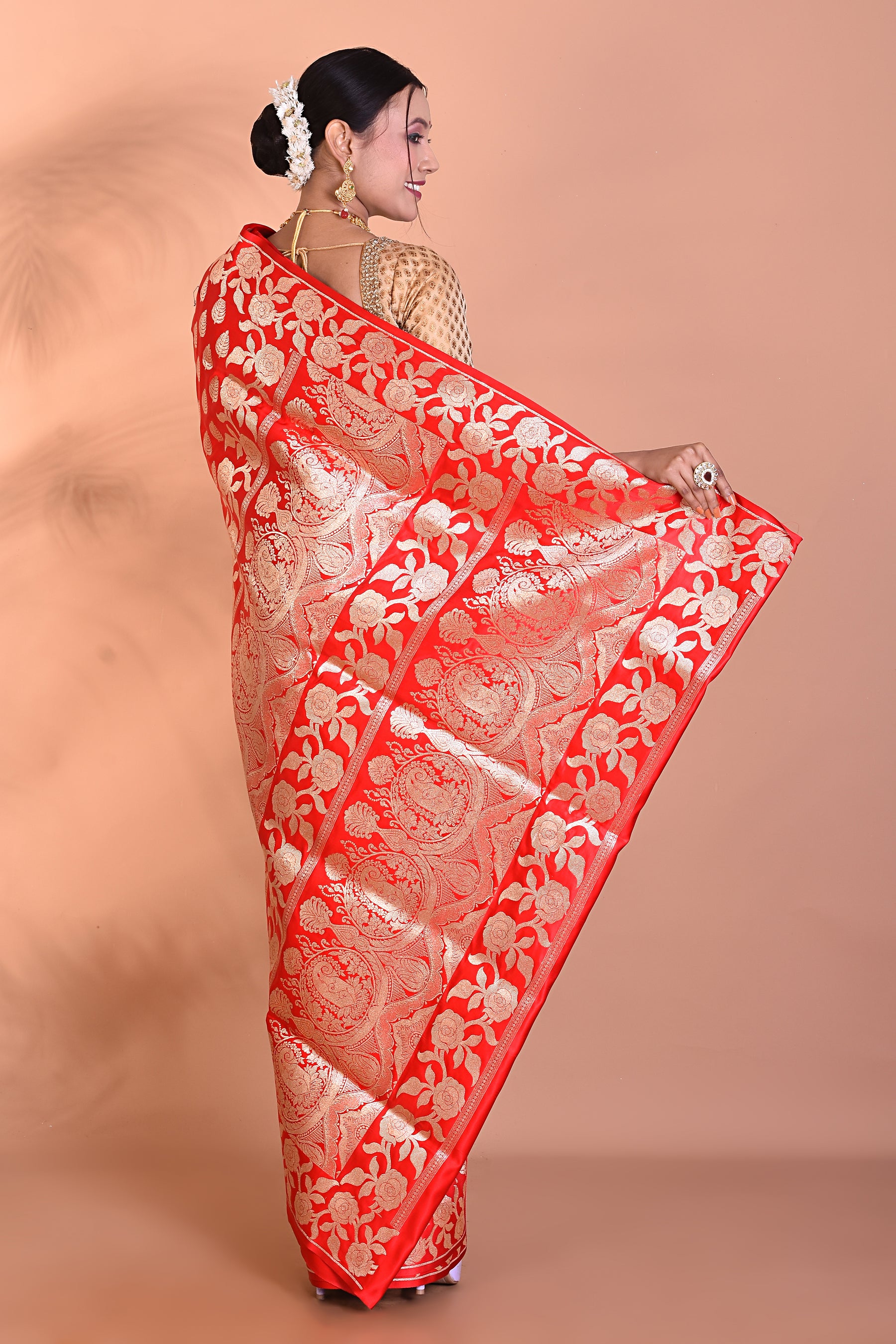 Gorgeous Red Banarasi Saree - Keya Seth Exclusive