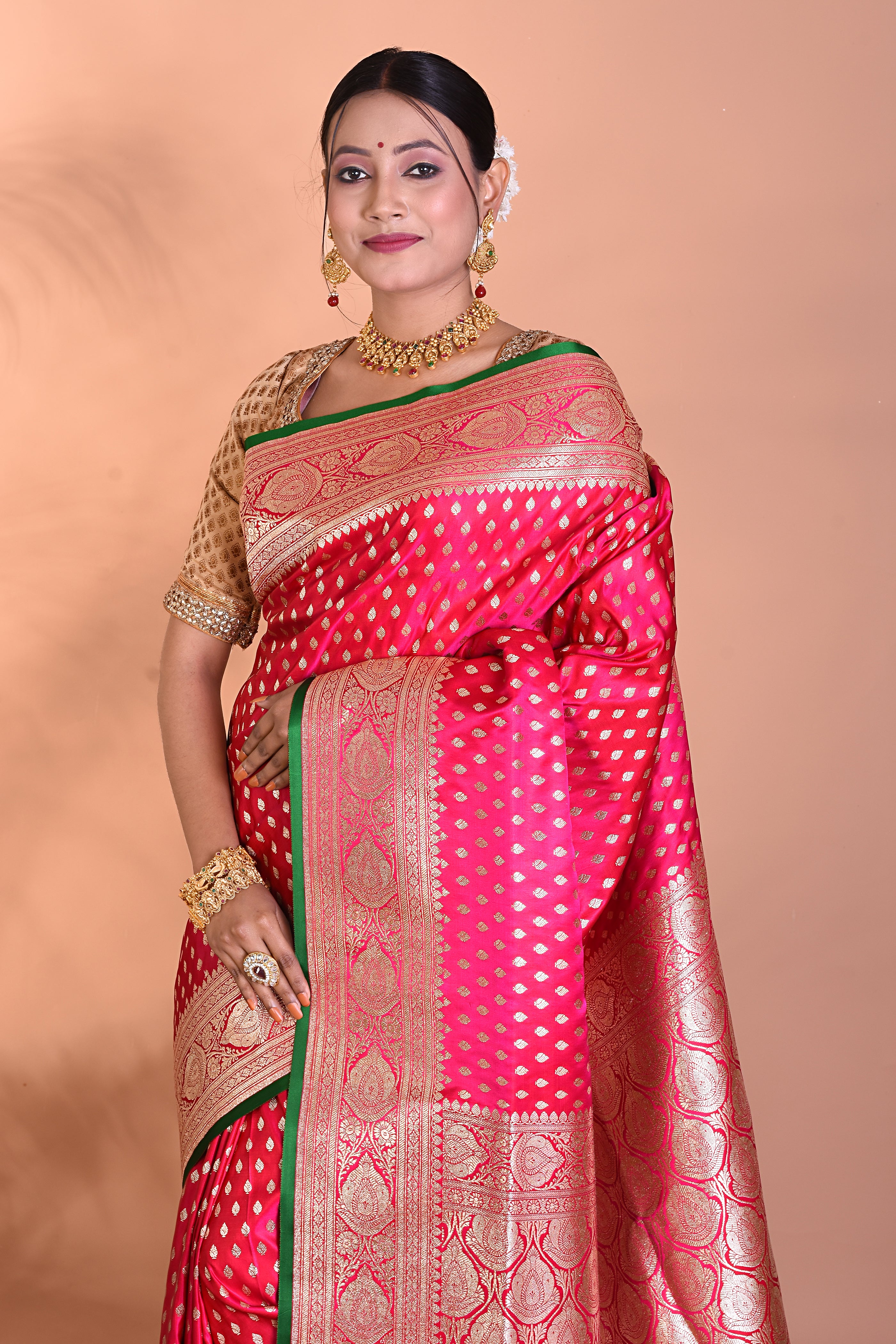 Gorgeous Pink Banarasi Saree - Keya Seth Exclusive