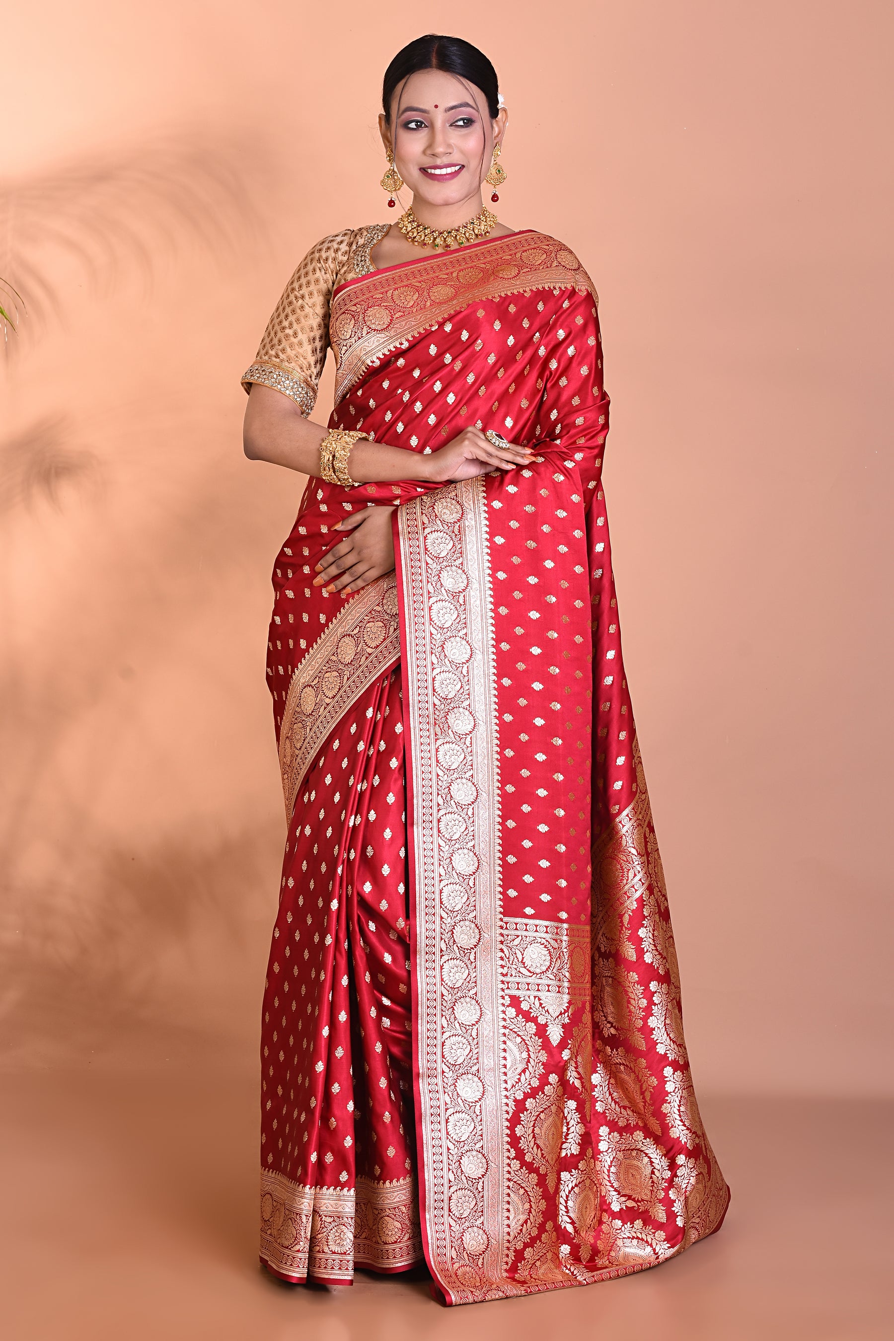 Elegant Maroon Banarasi Saree - Keya Seth Exclusive