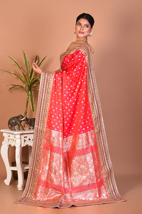 Candy Red Banarasi Saree - Keya Seth Exclusive