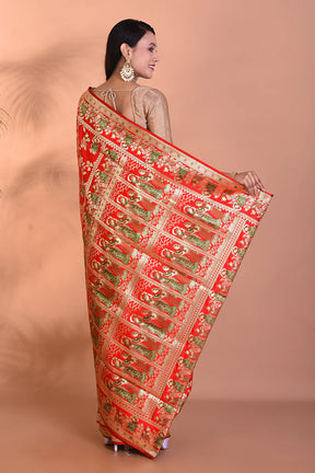 Pure Red Banarasi Saree - Keya Seth Exclusive