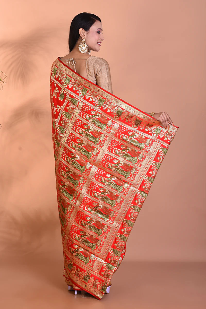 Pure Red Banarasi Saree - Keya Seth Exclusive