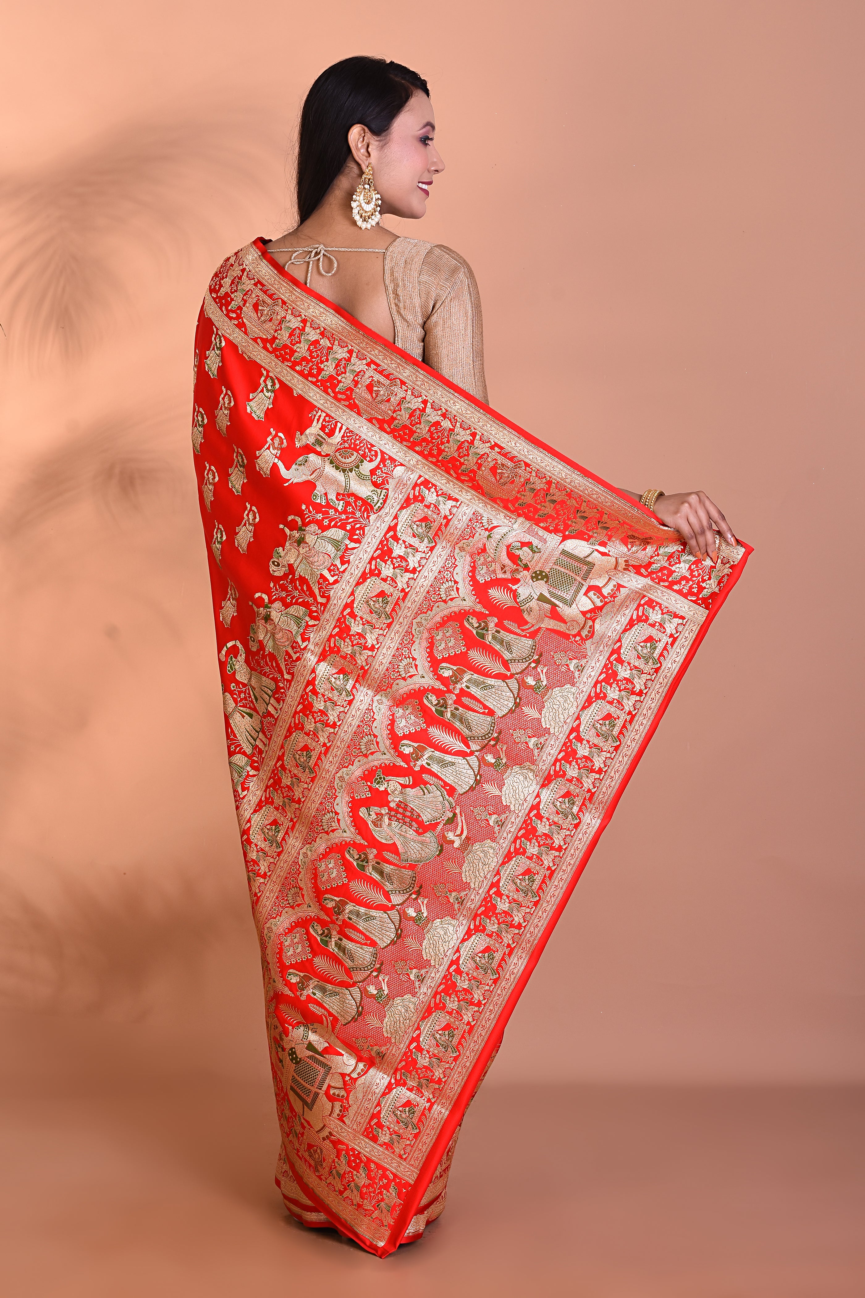 Designer Red Banarasi Saree - Keya Seth Exclusive