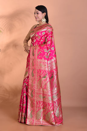 Bright Pink Pure Banarasi Saree - Keya Seth Exclusive